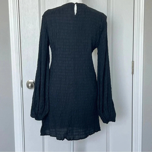 NWT Charlie Holiday Anthropology Isla Mini Dress Size 2 Black Textured - Picture 4 of 17
